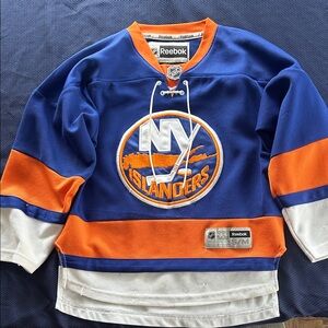 Reebok NY Islanders Blue Orange White Hockey Jersey